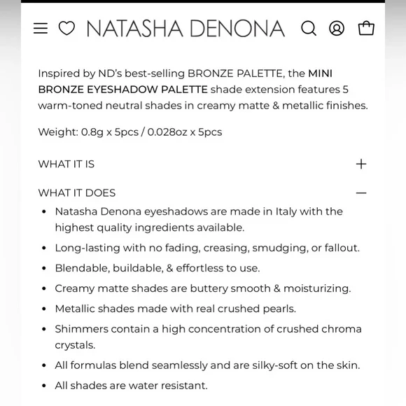 NATASHA DENONA MINI BRONZE EYESHADOW PALETTE **RETIRED** - BRAND NEW in the box! - Picture 6 of 16